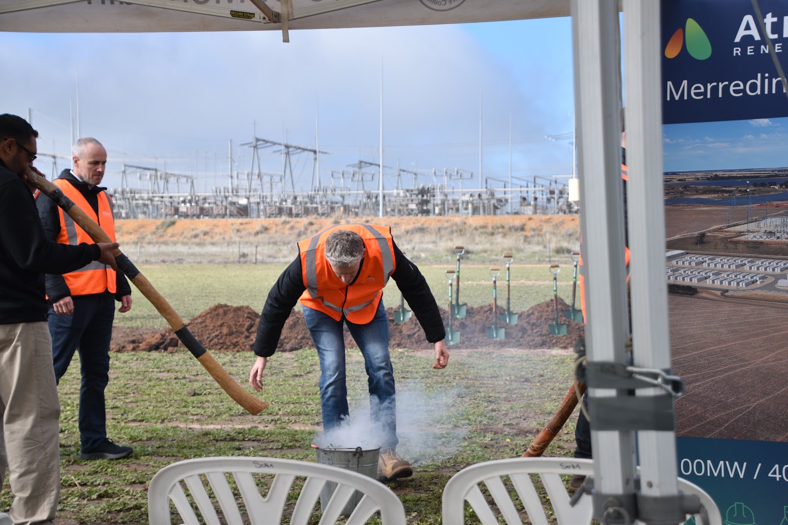 Sod Turning in Merredin on 5th August 2025. Smoking ceremony.